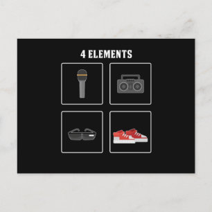 4 Elements Hip Hop Hipster Postcard
