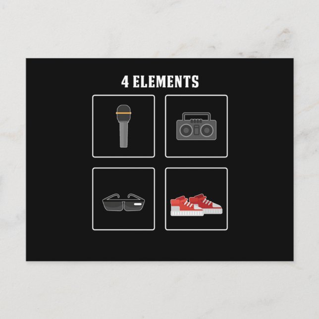 4 Elements Hip Hop Hipster Postcard (Front)