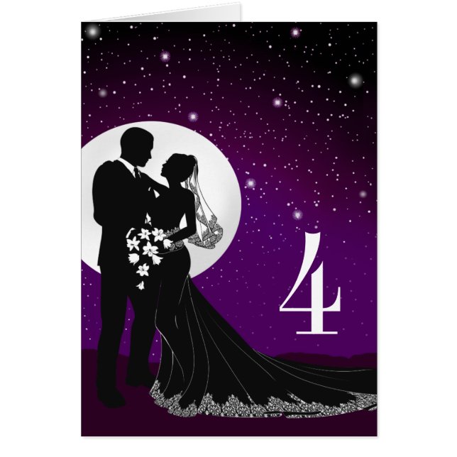 4 Enchanted Evening Moonlit Wedding Place Card (Front)