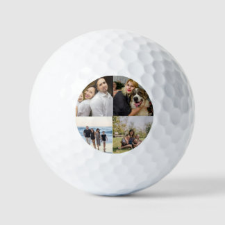 4 Family Photo Collage Custom Golf Balls