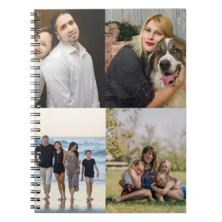  4 Family Photo Collage Custom Notebook