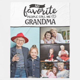 4 family photo collage -My favourite people call m Fleece Blanket