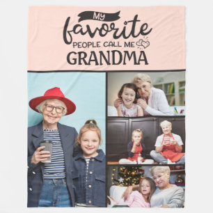 4 family photo collage -My favourite people call m Fleece Blanket