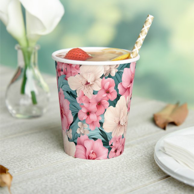 #4 Floral pattern Paper Cups (Insitu)