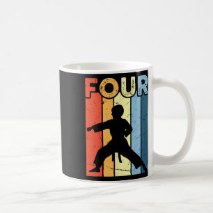 4 Four Karate Lover 4th Birthday 4 Year Old Martia Coffee Mug