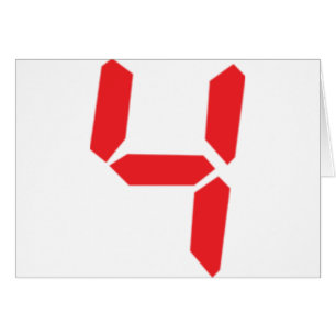 4 four red alarm clock digital number