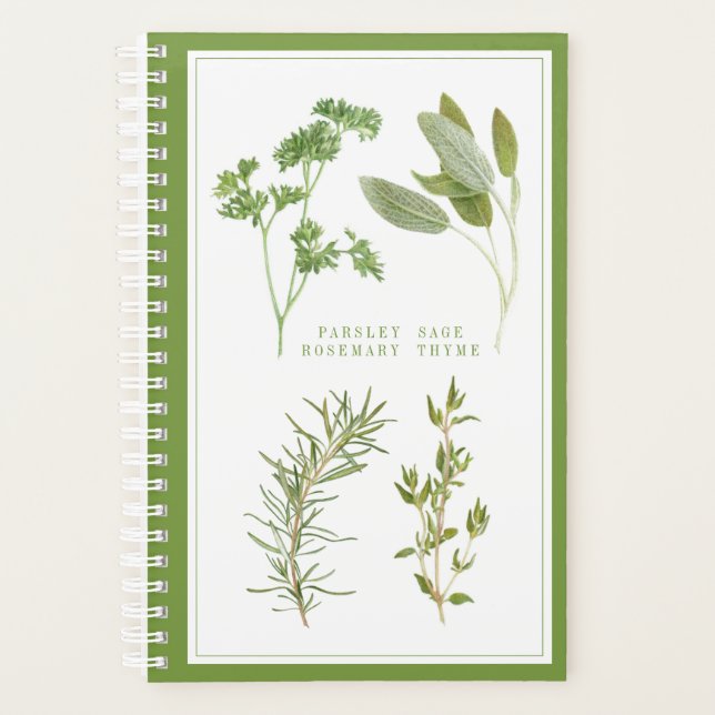  4 FRESH HERBS 5.5x8.5 Planner / Green (Front)