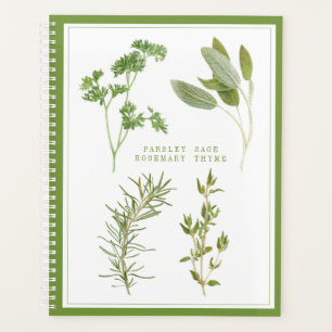 4 FRESH HERBS 8.5x11 Planner / Green