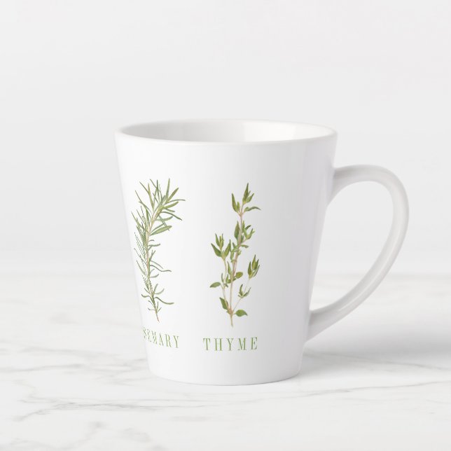 4 FRESH HERBS Latte Mug (Right)
