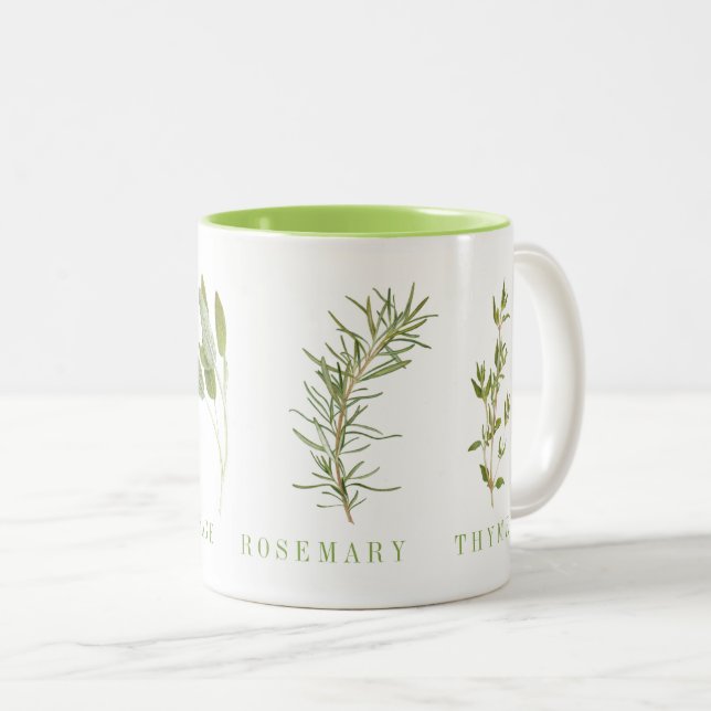 4 FRESH HERBS Lime Two-Tone Mug (Front Right)