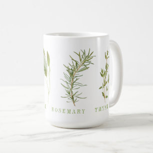4 Fresh Herbs Tall Classic White Mug