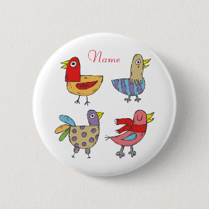 4 Funny Birds Thunder_Cove 6 Cm Round Badge