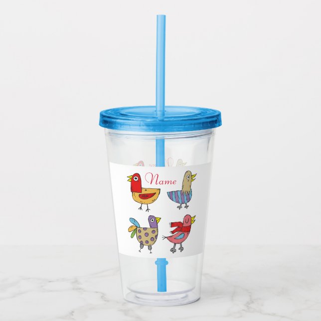4 Funny Birds Thunder_Cove  Acrylic Tumbler (Front)