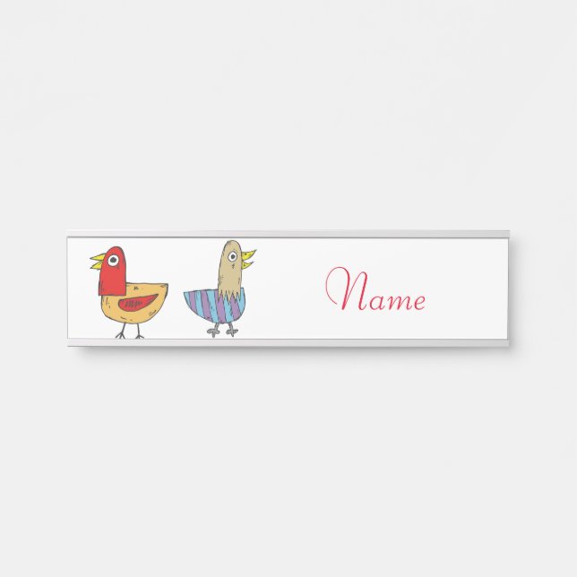 4 Funny Birds Thunder_Cove  Door Sign (Front)