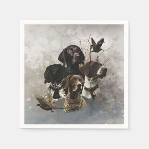4 German Shorthaired Pointer Colours Napkin
