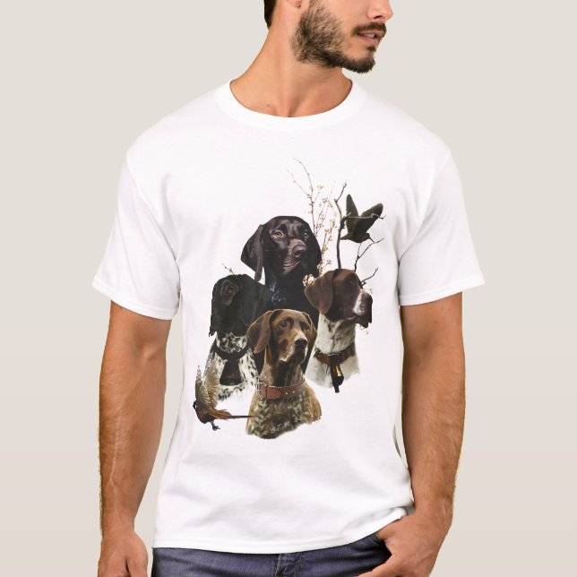 4 German Shorthaired Pointer Colours  T-Shirt (Front)