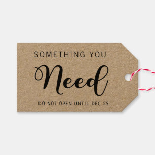 4 Gifts of Christmas Something You need back name Gift Tags