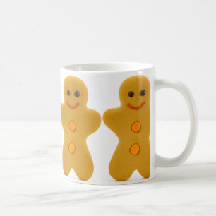 4 gingerbread men in a line mug