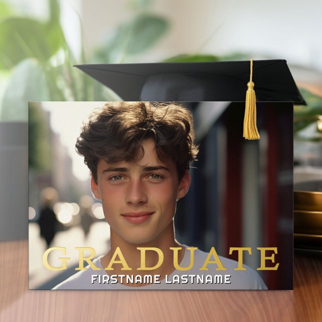 4 Graduation Photos with Grad Party (Graduation Party Invitation with Multiple Photos)