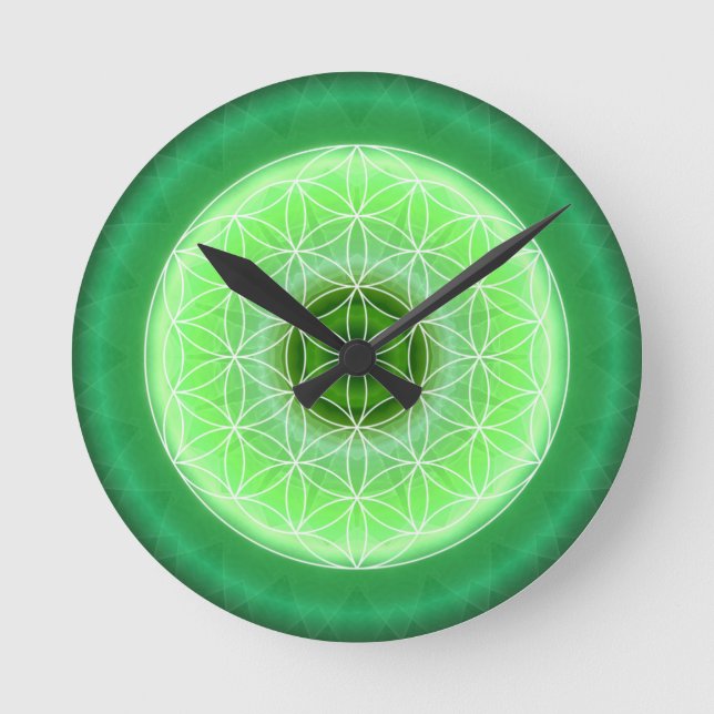 4 heart chakra green created by Tutti Round Clock (Front)