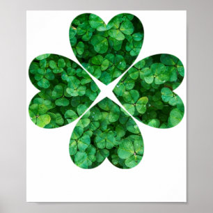 4 Heart Clover St Patrick's Day Irish Shamrocks Poster