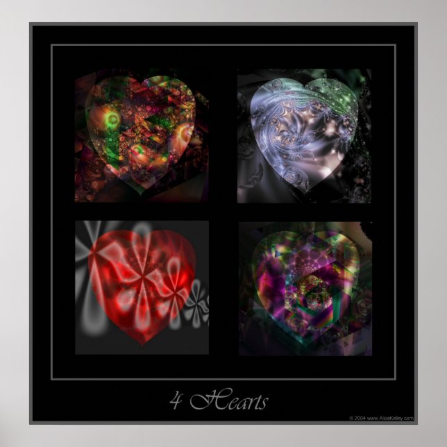 4 Hearts square poster (Front)