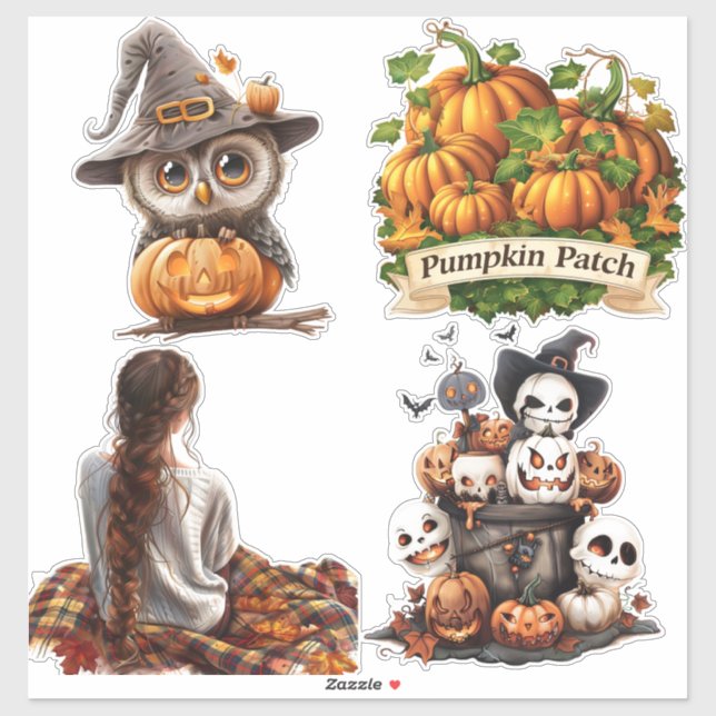 4 High Quality Halloween Stickers (Sheet)