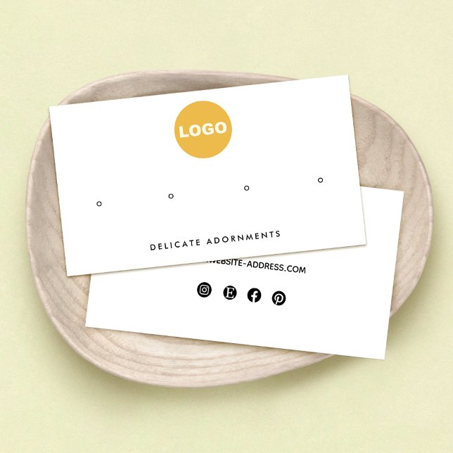  4 Hole Stud Earring Custom Logo Display Holder  Business Card (Creator Uploaded)
