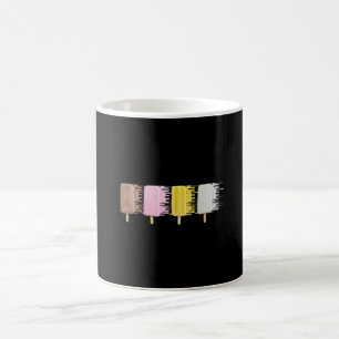4 ice cream - yellow, pink, grey, brown coffee mug