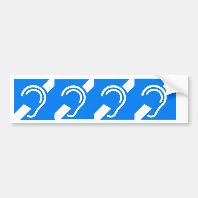 4 International Symbols for the Deaf Bumper Sticker (Front)