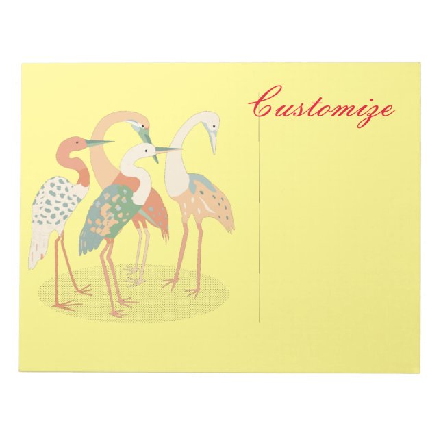 4 Japanese Cranes Thunder_Cove  Notepad (Front)