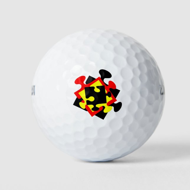 4 Jigsaw Pieces Golf Balls (Front)