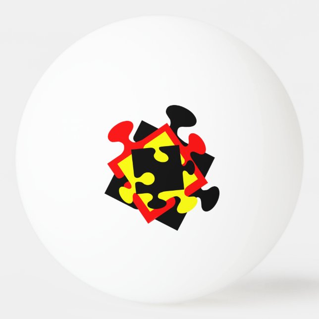 4 Jigsaw Pieces Ping Pong Ball (Front)