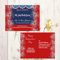 4 July Patriotic Firecracker Party Bash Invitation