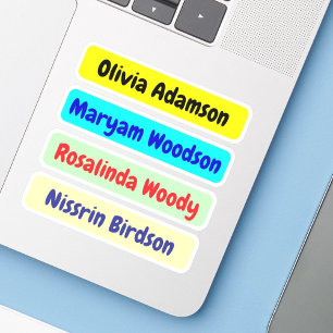 4  Labels - Waterproof Long / Last Name Stickers