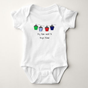 4 lanterns Mum Bryn Mawr white baby bodysuit