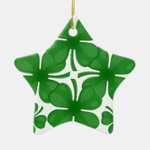 4 leaf clover ceramic ornament