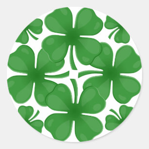 4 leaf clover classic round sticker