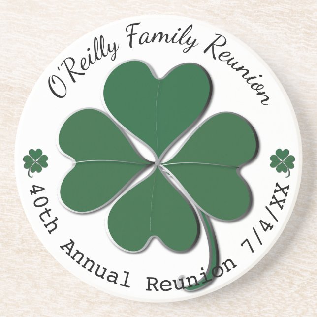 4 Leaf Clover Family Reunion Coaster (Front)