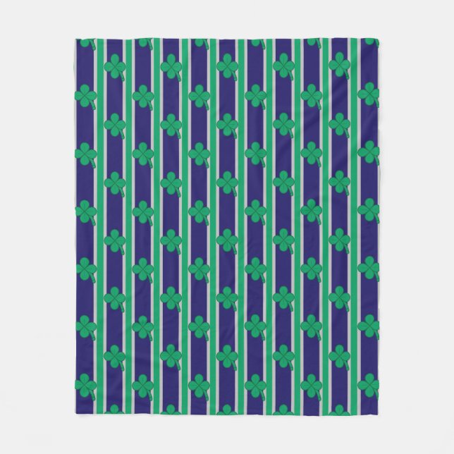 4 Leaf Clover Fleece Blanket (Front)