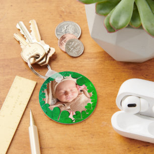4 Leaf Clover Frame+Photo Keychain