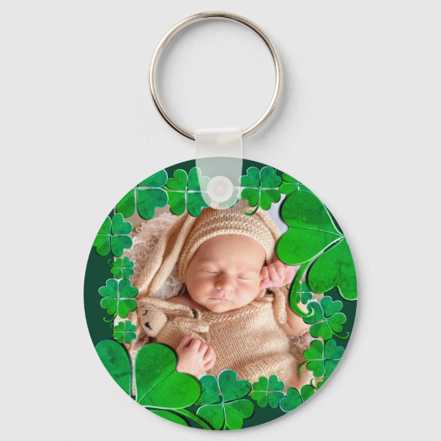 4 Leaf Clover Frame+Photo Keychain (Front)