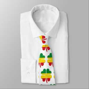 4 Leaf Clover in Red Yellow Green Rasta Tie