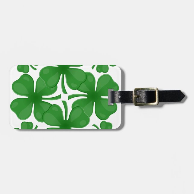 4 leaf clover luggage tag (Front Horizontal)