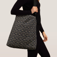4 Leaf Clover Pattern Black and Gold Good Luck