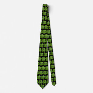 4 Leaf Clover Shamrock Black Tie