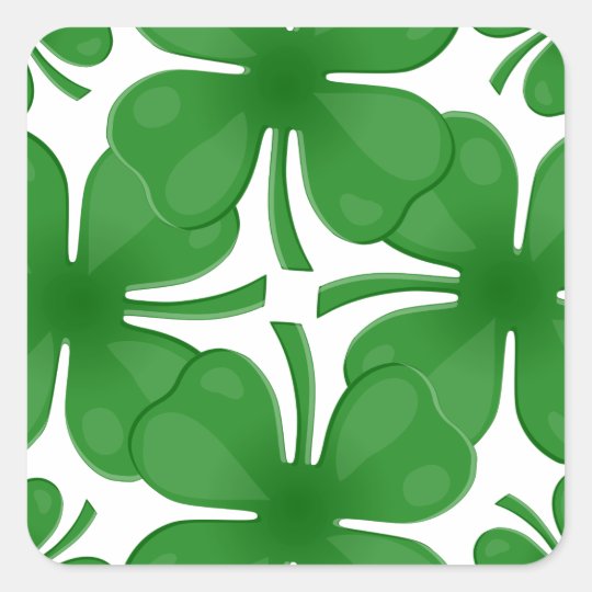 4 leaf clover square sticker