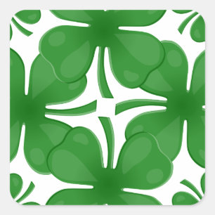 4 leaf clover square sticker
