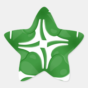 4 leaf clover star sticker