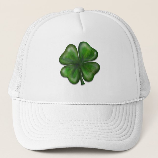 4 leaf clover trucker hat (Front)